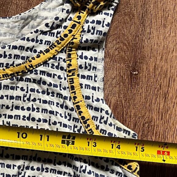 Marc By Marc Jacobs Black and Yellow Text Print Tank Top - Picture 4 of 4